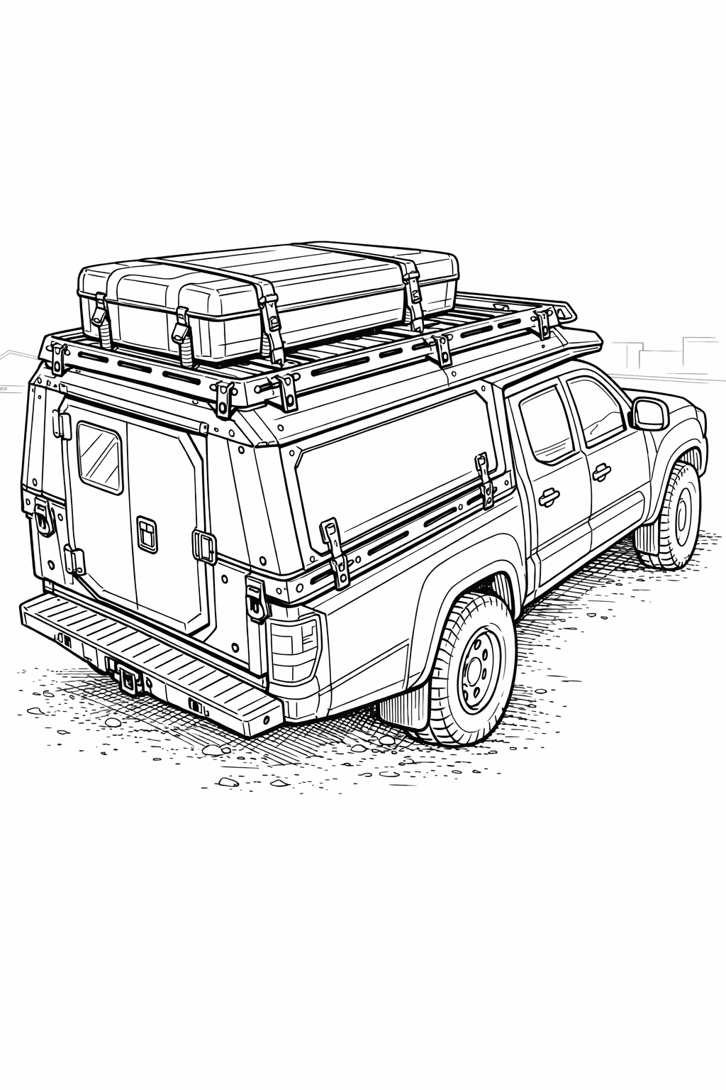 Alu-Cab Contour Canopy Camper technical line coloring page