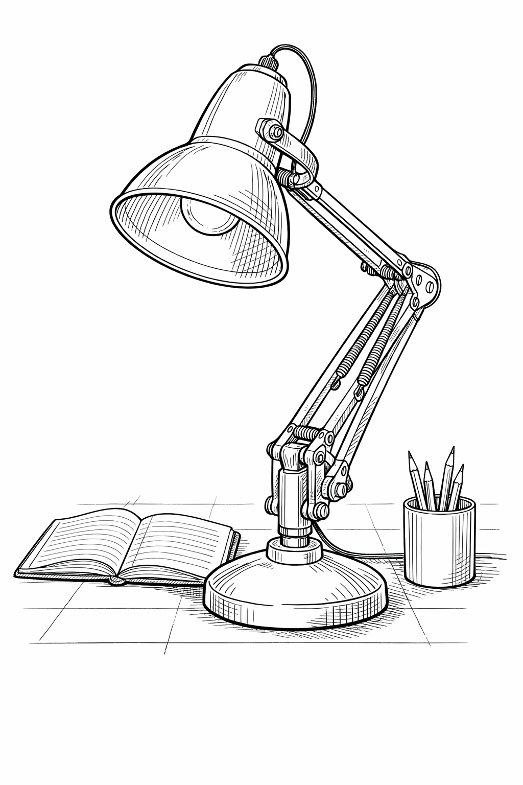 Anglepoise 1227 Desk Lamp Still Life Coloring Page
