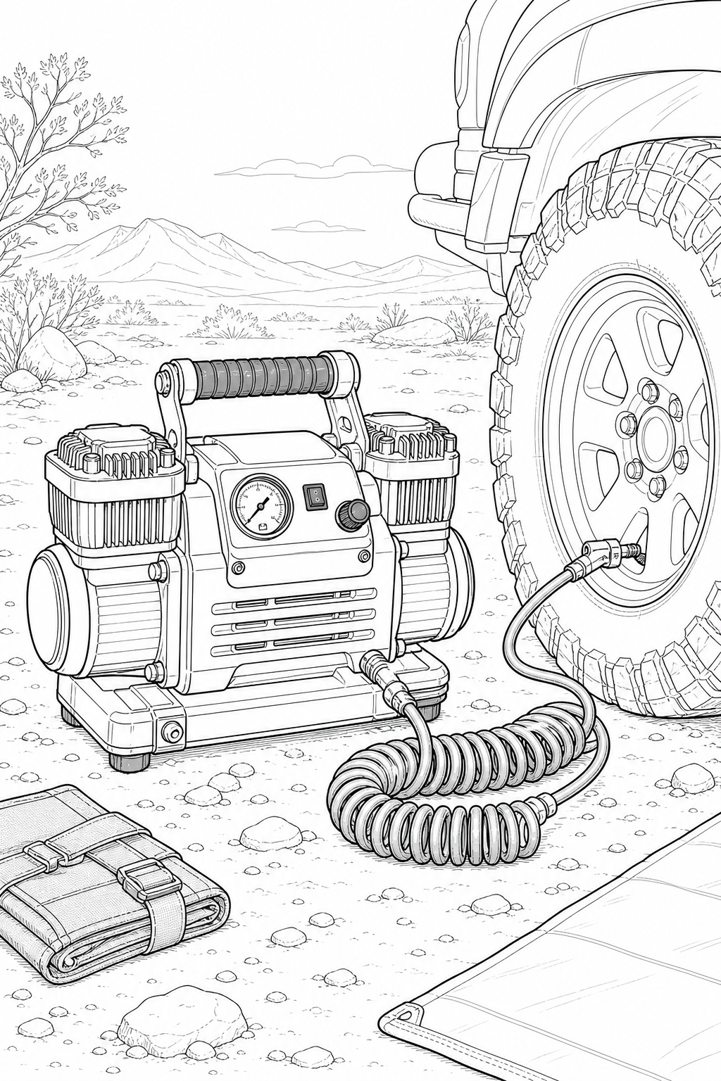 ARB Twin Air Compressor Overland Tire Inflation Coloring Page