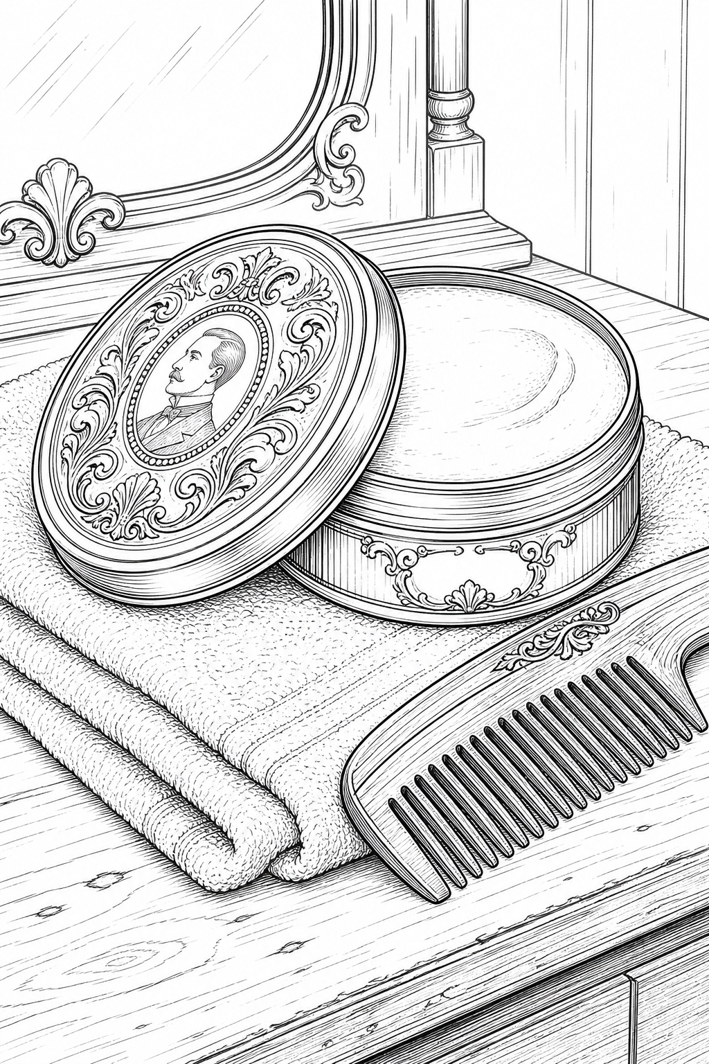 Captain Fawcett’s Expedition Reserve Beard Balm Closeup Coloring Page