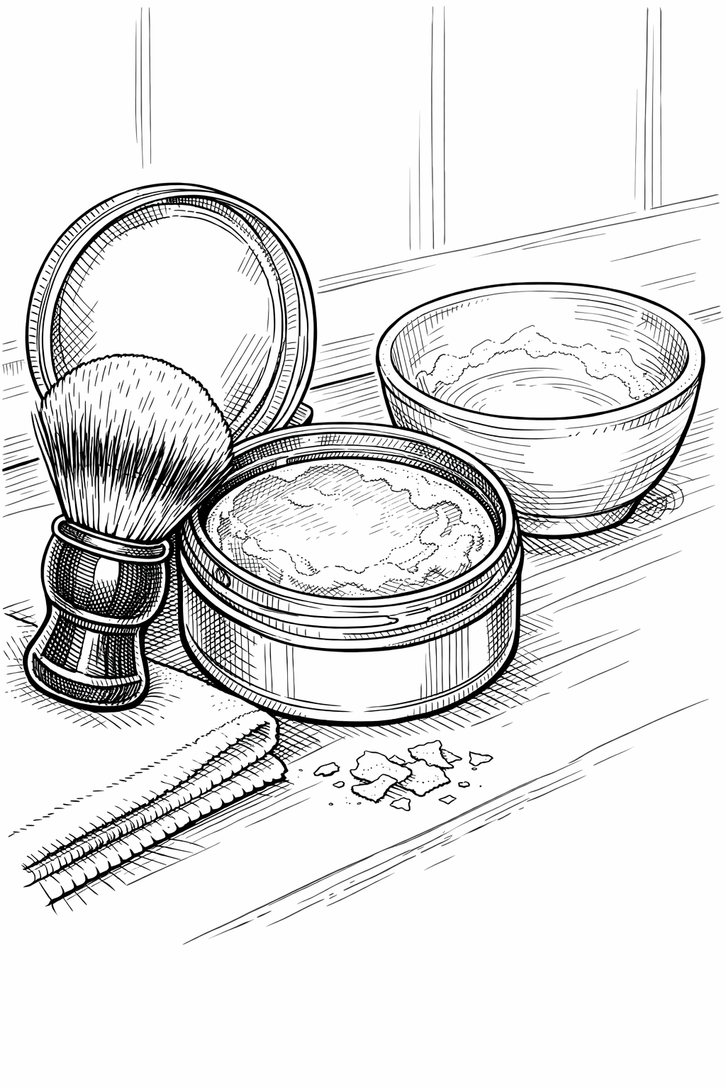 Geo F. Trumper Sandalwood Shaving Soap still life coloring page