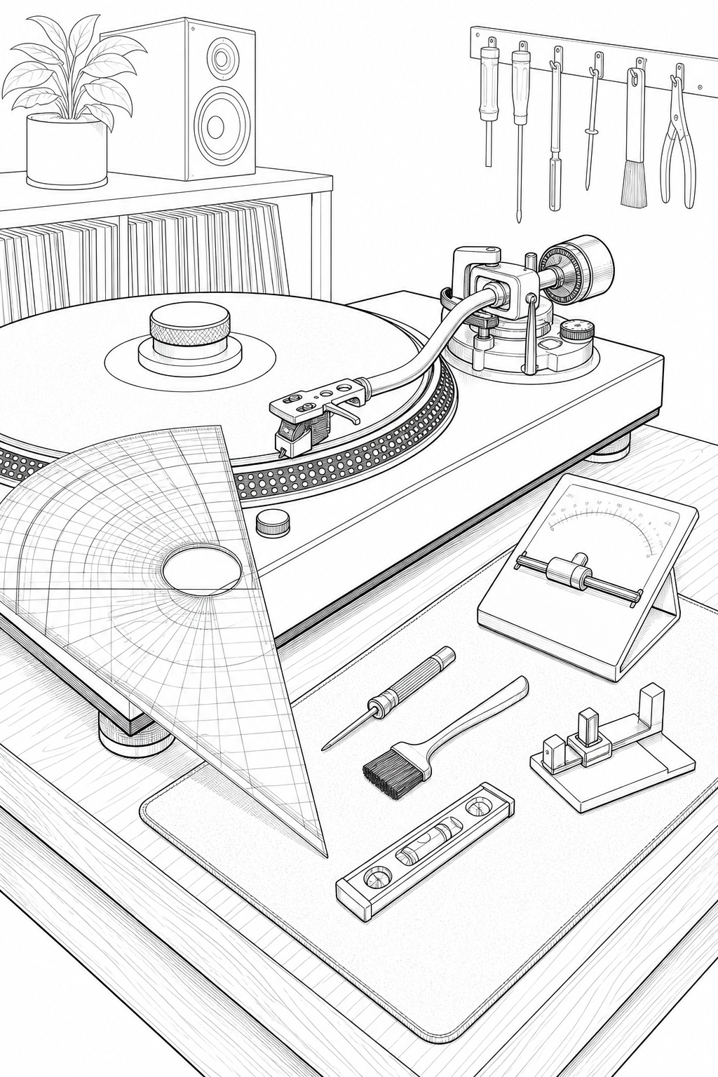Turntable Calibration Station Technical Study — Protractor and Tracking Force Gauge