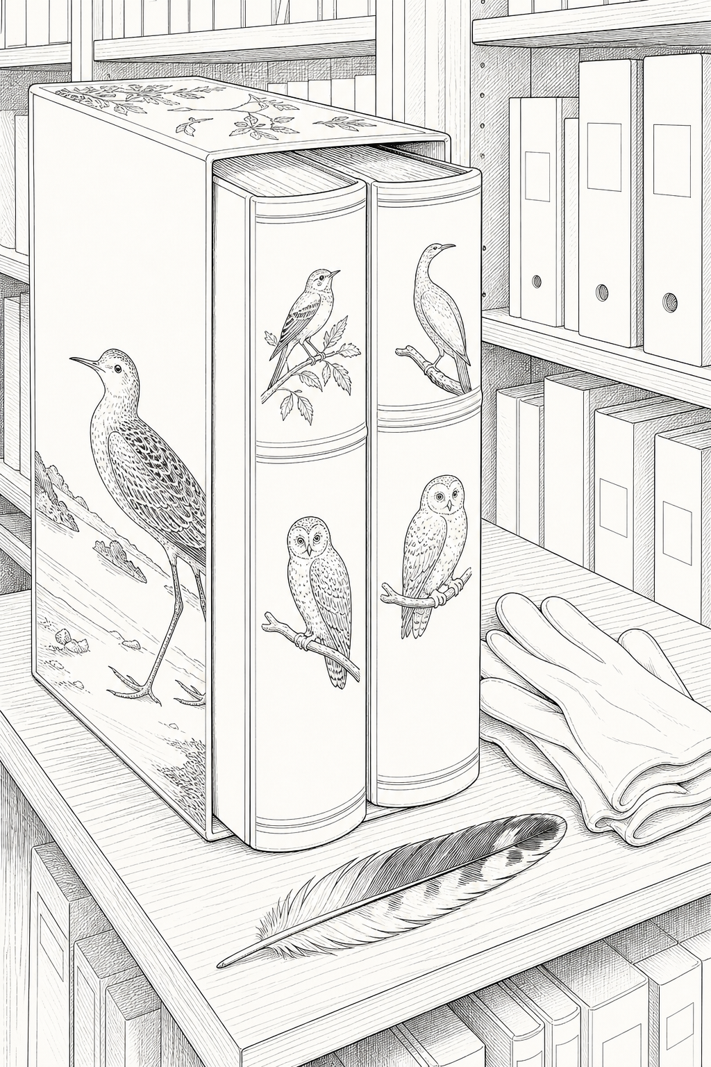 Audubon’s Birds of America Folio Shelf Study