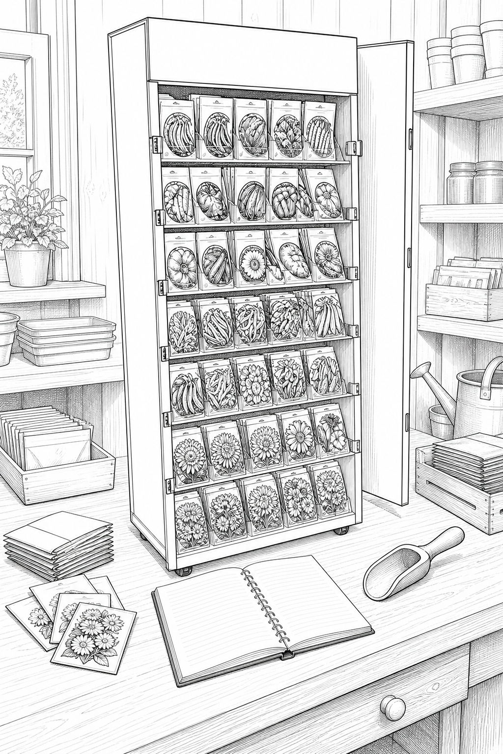 Burpee Seed Cabinet Gardening Storage Study