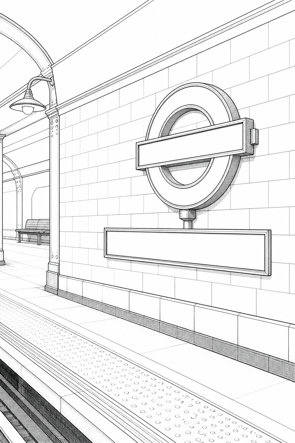 London Underground Roundel Platform Sign Coloring Study