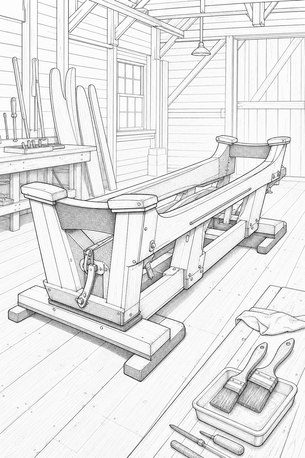 Riva Aquarama Restoration Cradle Technical Line Drawing