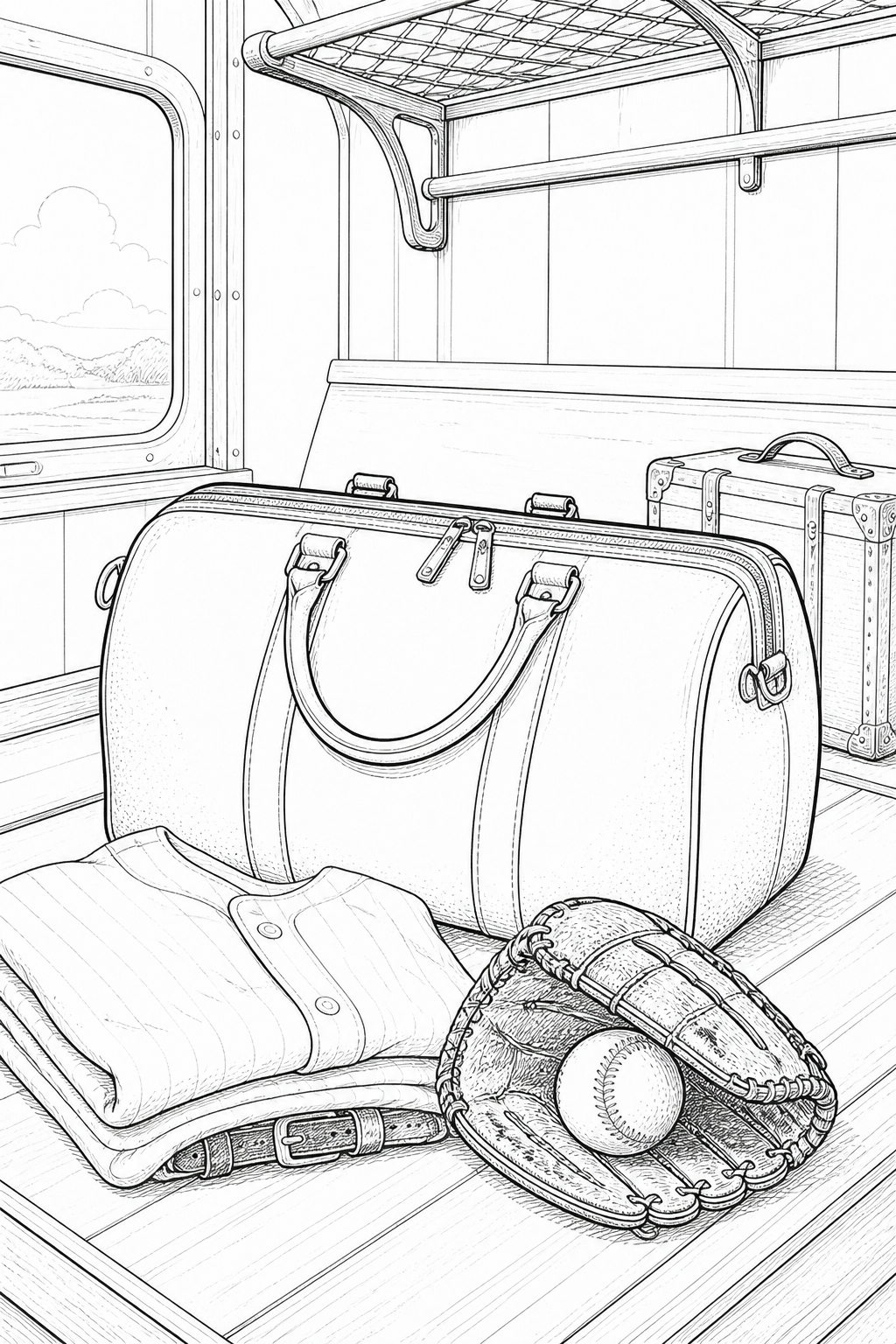 Satchel Paige Traveling Equipment Bag Coloring Study