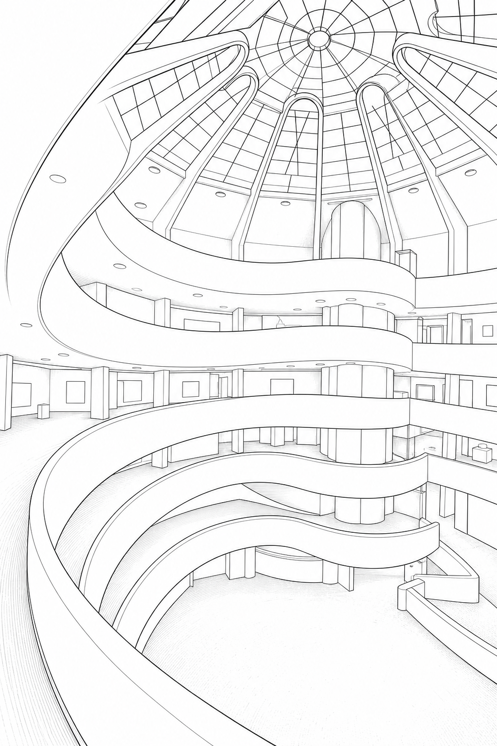 Solomon R. Guggenheim Museum Spiral Gallery Architectural Study