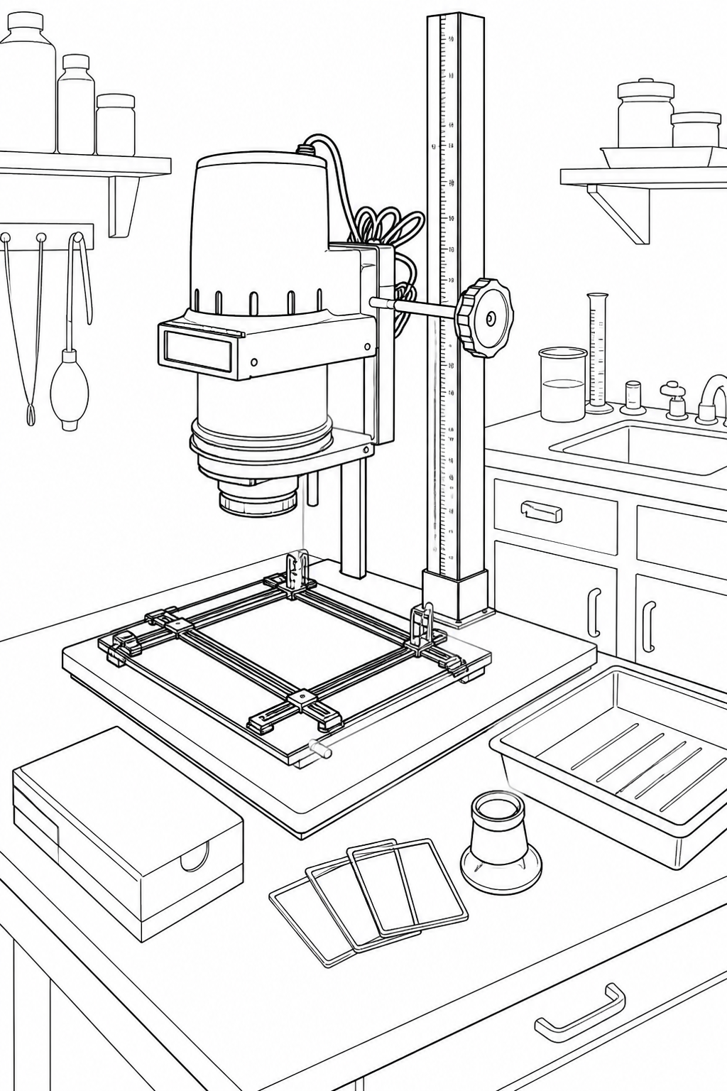 Beseler 23C Darkroom Printing Station Illustrated Study