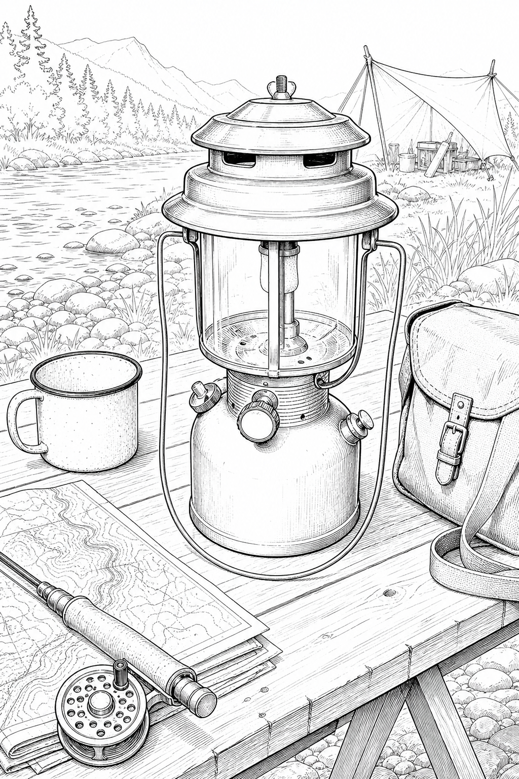Coleman 220 Lantern River Camp Table Study