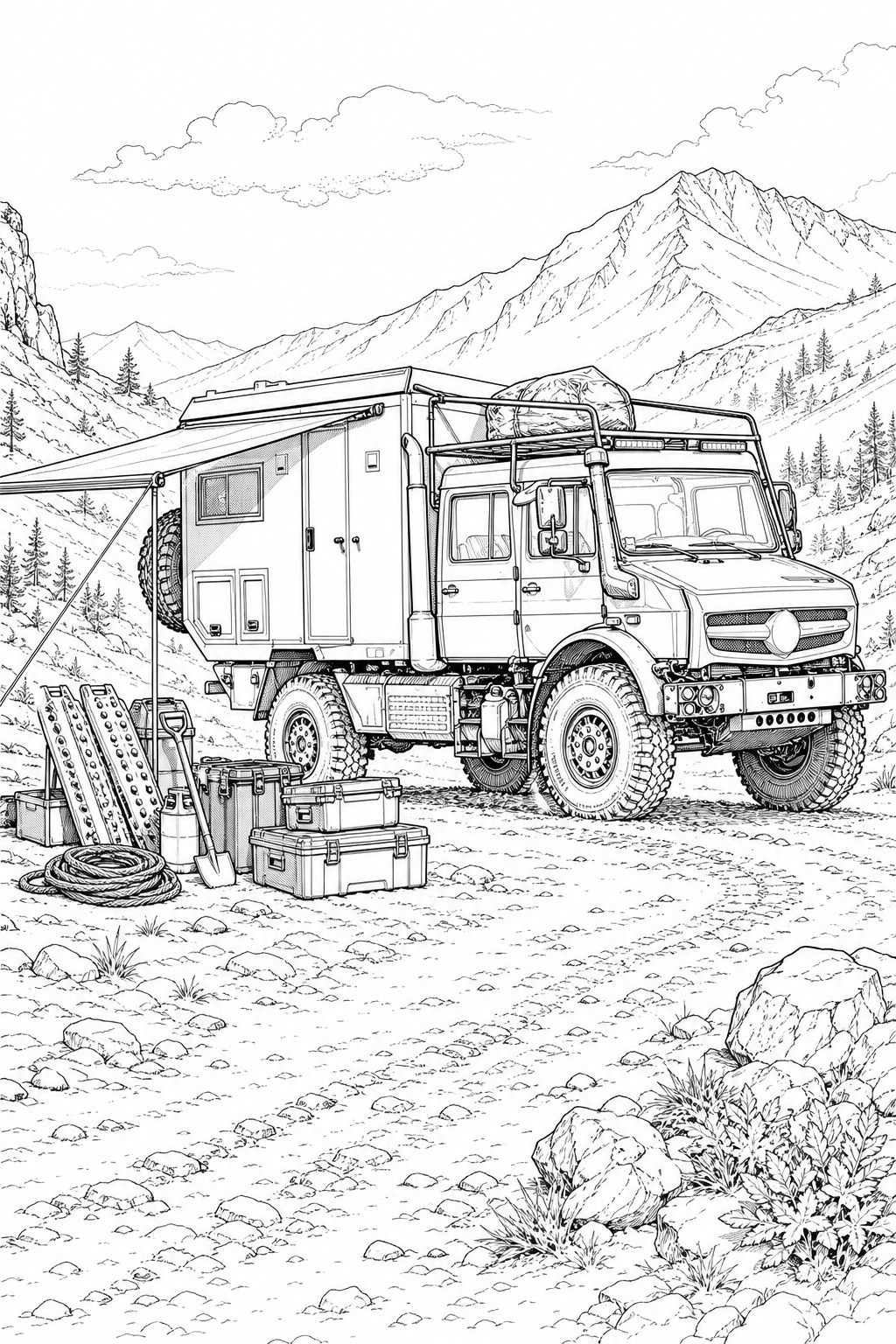 Mercedes-Benz Unimog Expedition Build Mountain Trailhead Study
