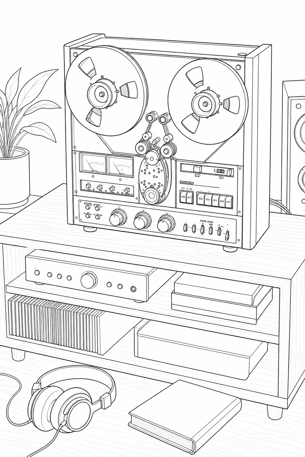 Technics RS-1500 Reel-to-Reel Listening Station Coloring Study